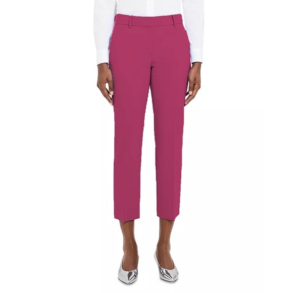 Theory - Treeca 2 Good Wool Crop Suit Pants - Fuschia - Picture 1 of 12